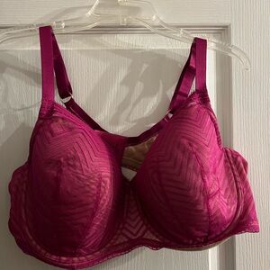 Thirdlove Fuchsia Lace Graphic Mesh Demi Bra 44D